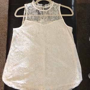 lace tank top with key hole back